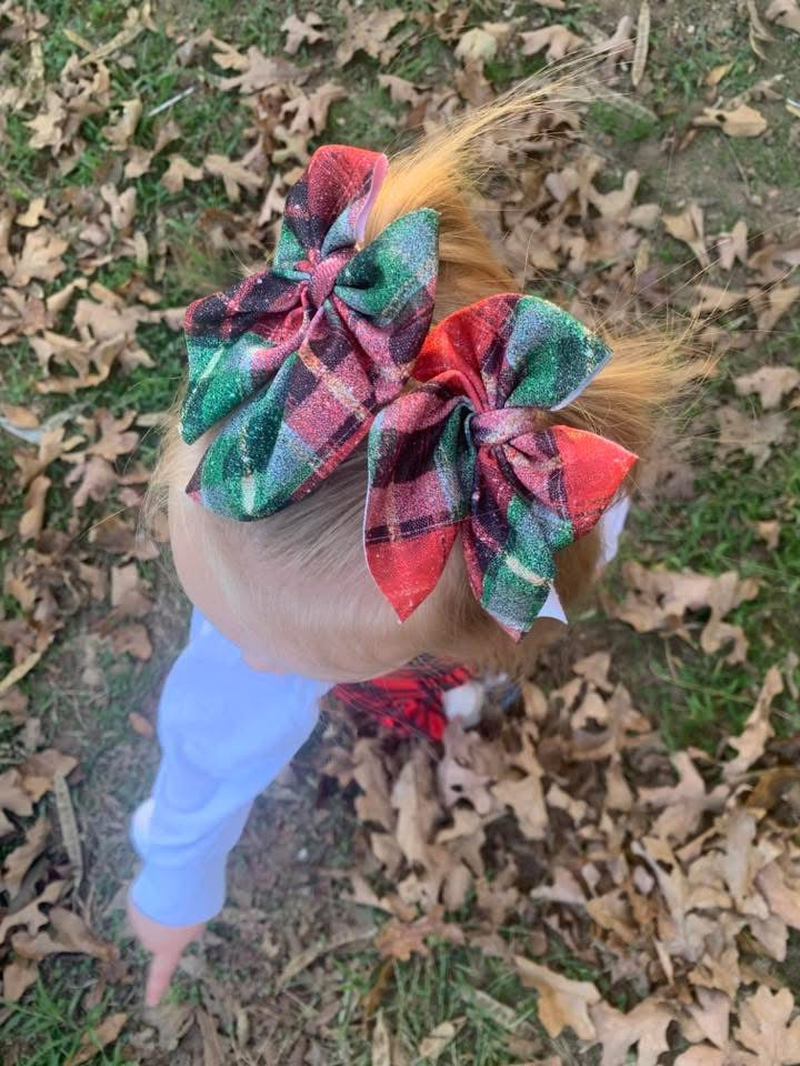 Red Plaid Sparkle Spandex