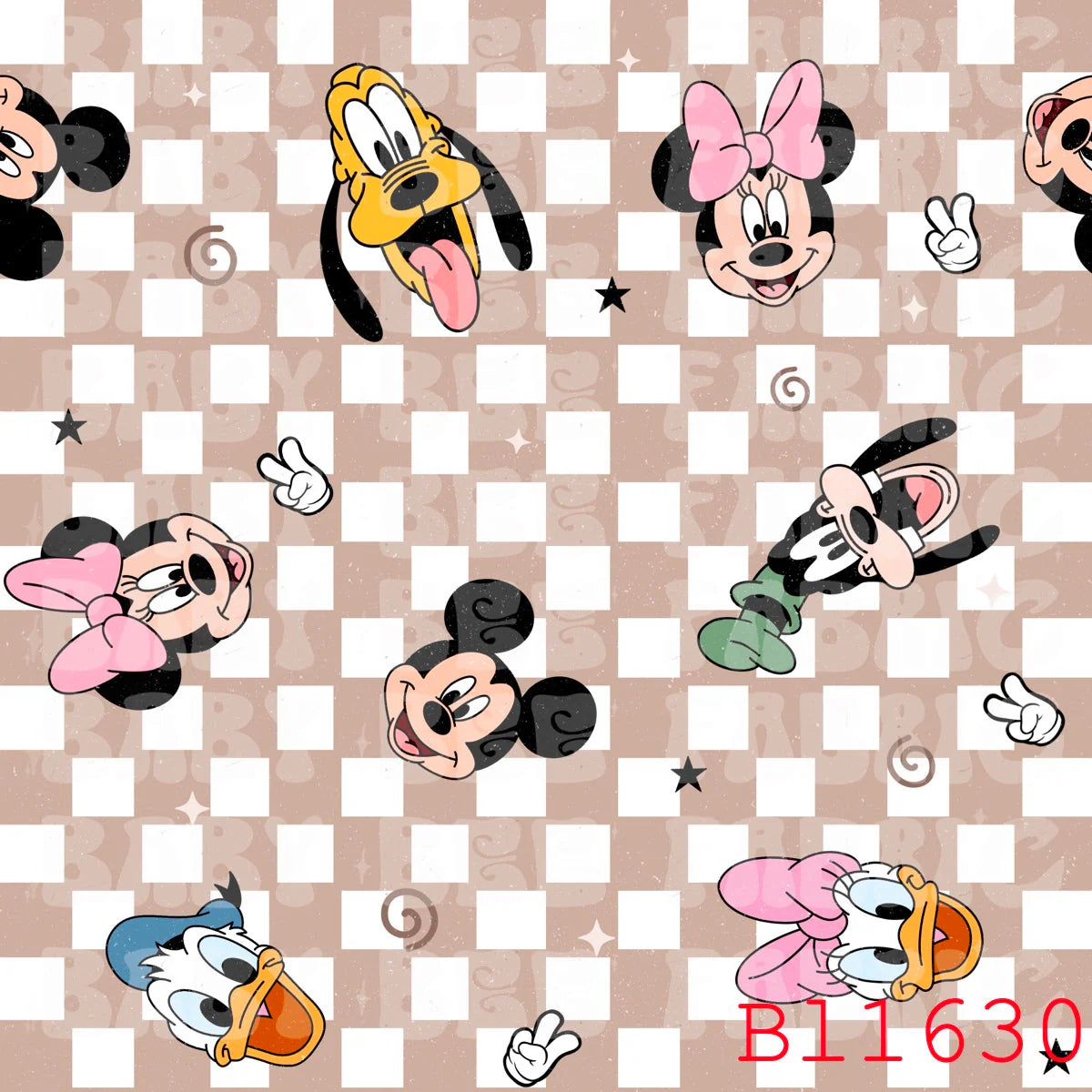 Brown Check Minnie & friends