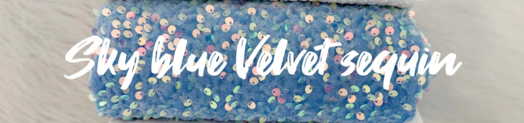 Sky Blue Sequin Velvet