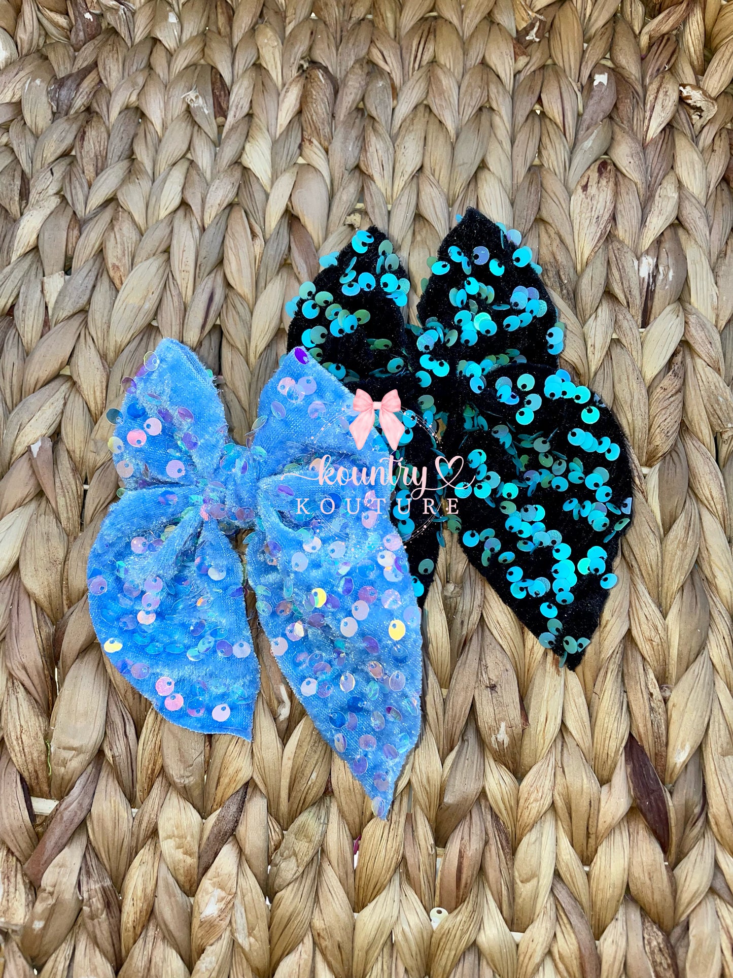 Sky Blue Sequin Velvet