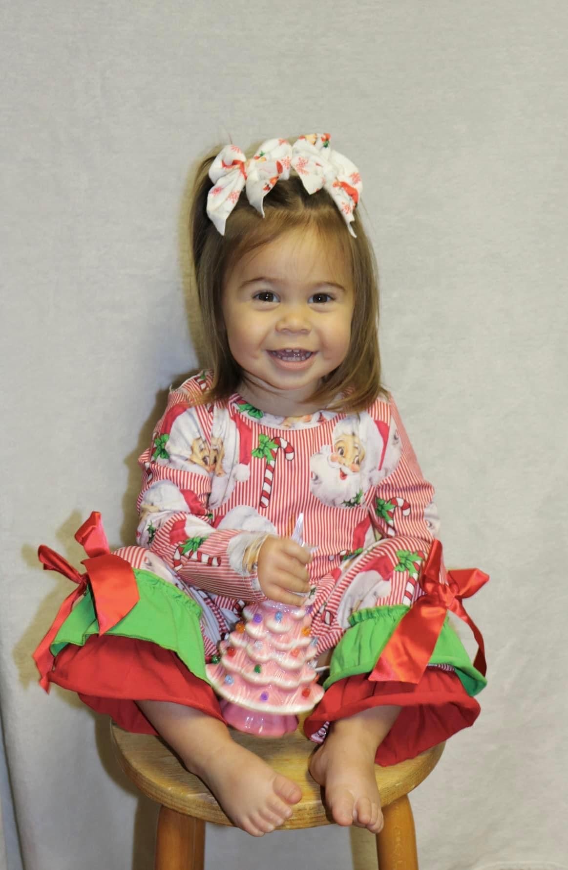 Red Stripe Vintage Santa Romper