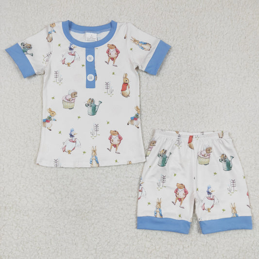 Rabbit Garden Short Set-blue