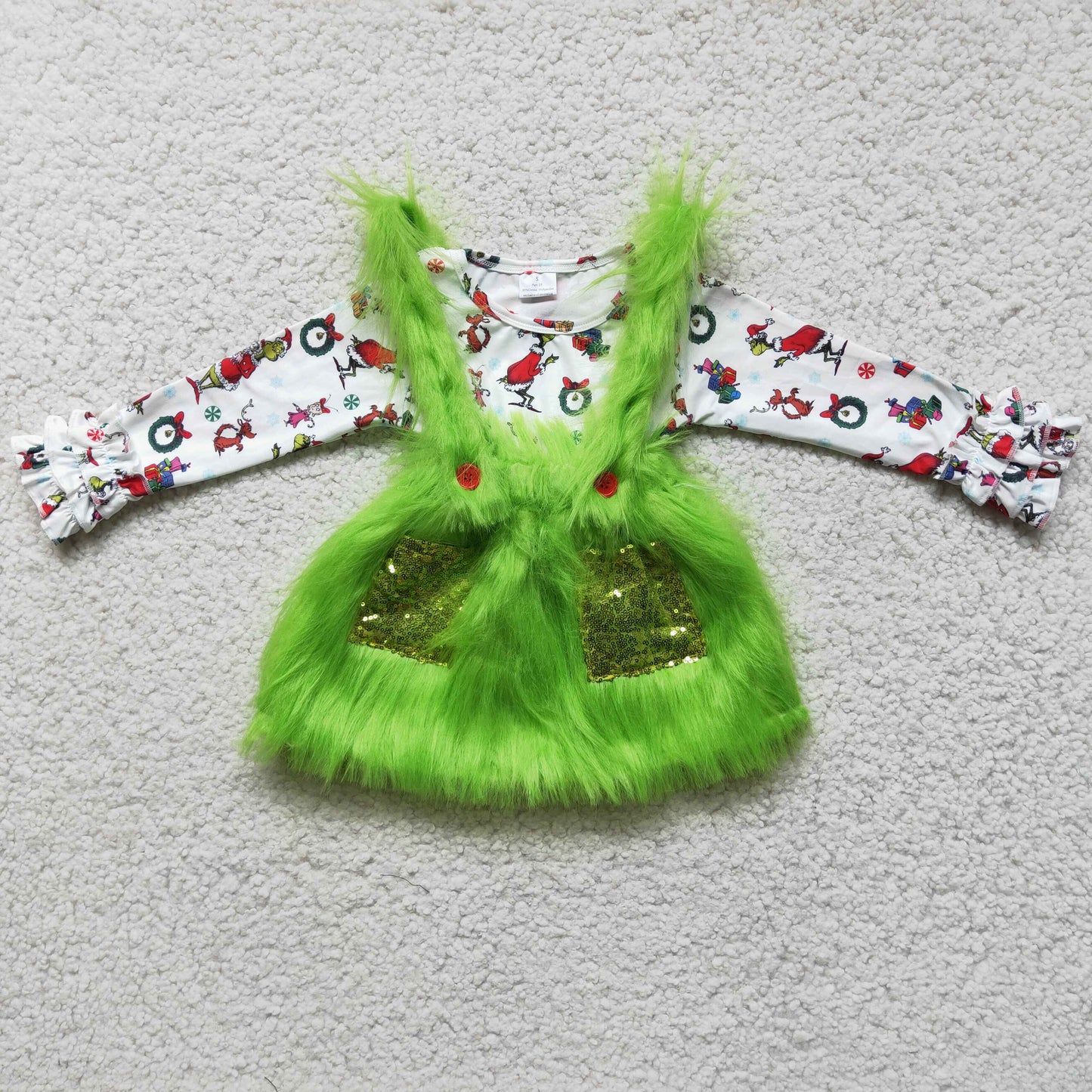 Grinch Skirt Romper