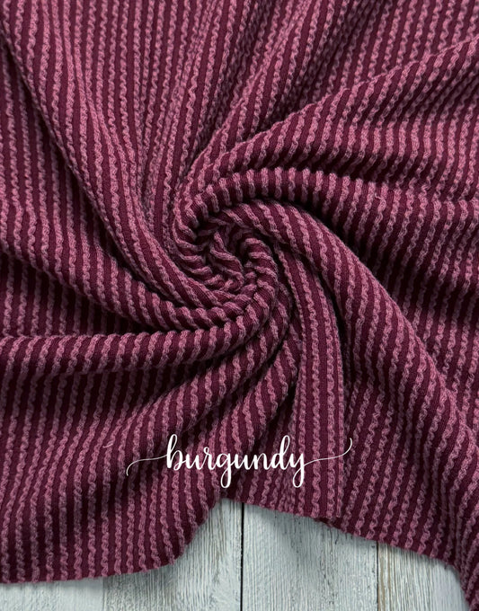 Waved Rib-Burgundy