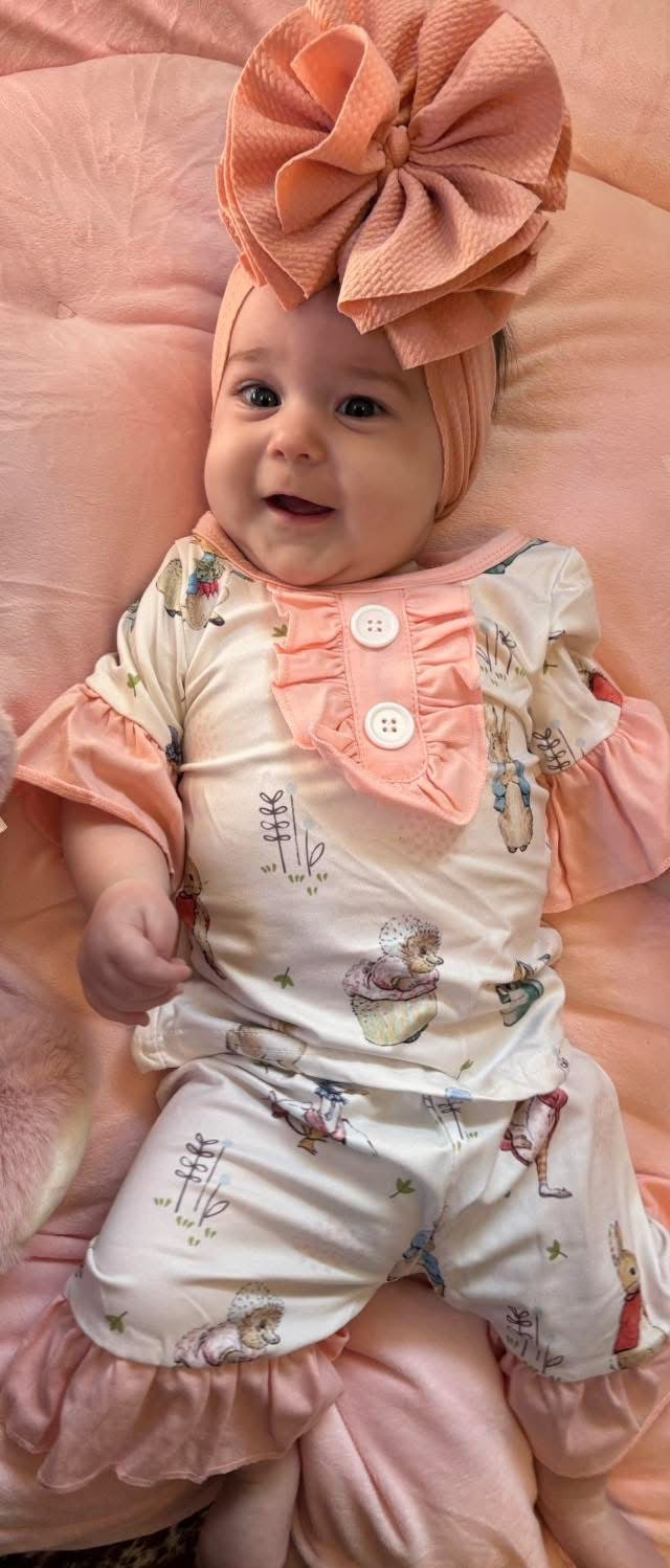 Rabbit Garden Short Set-Pink