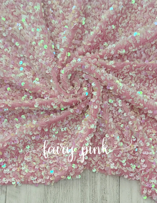 Fairy Pink Velvet Sequin