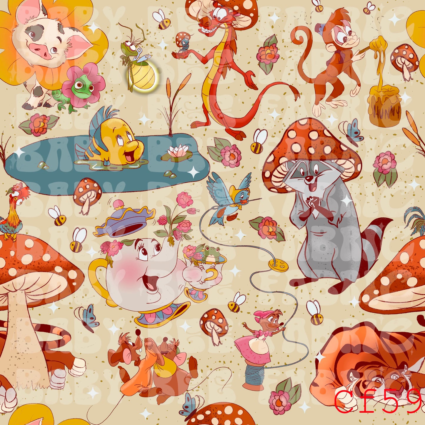 Mushroom friends-tan