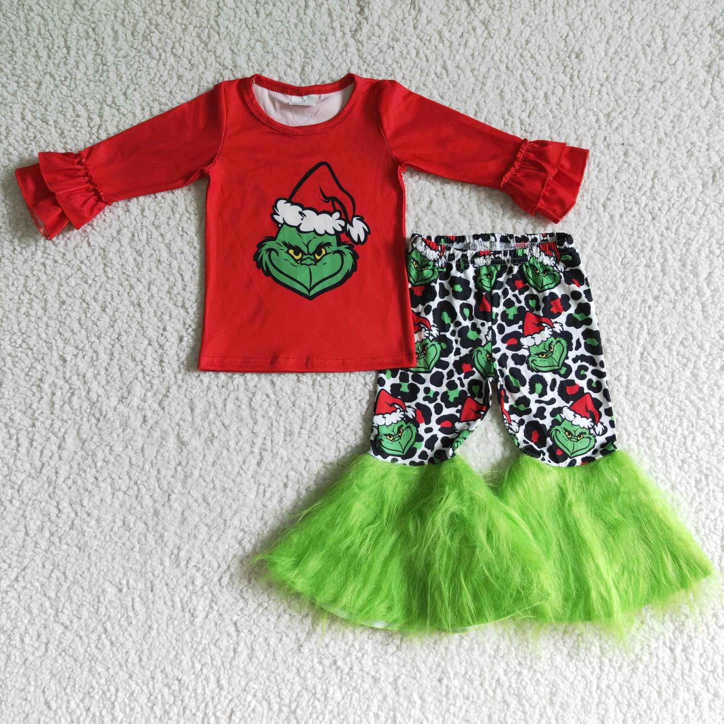 Green fur bell Set