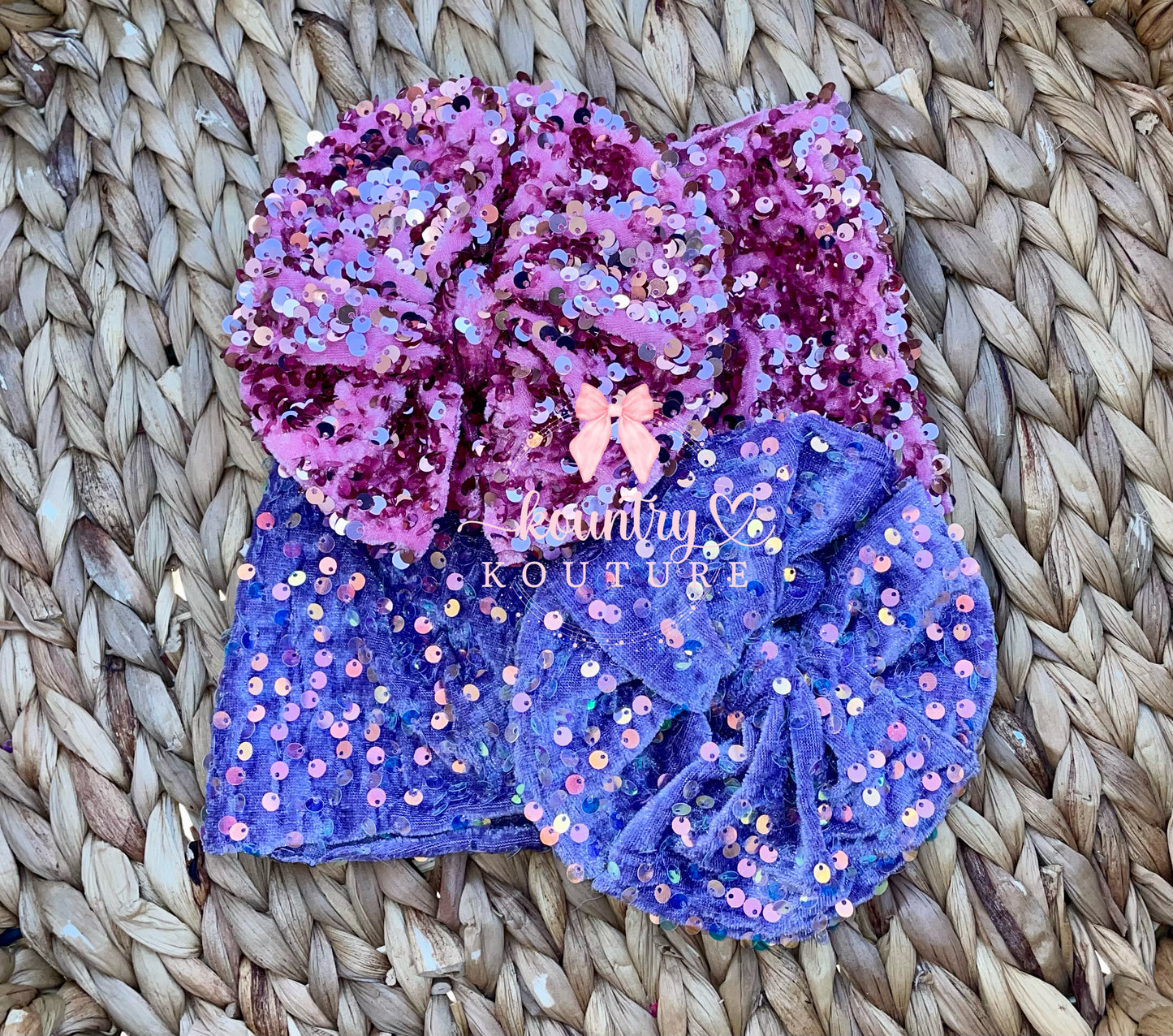 Rose Pink Velvet Sequin