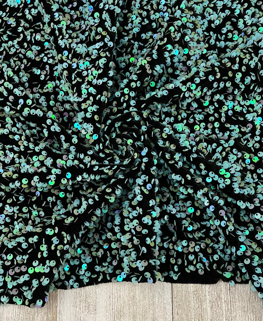 Aqua Velvet Sequin