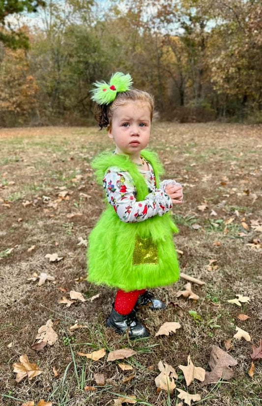 Grinch Skirt Romper