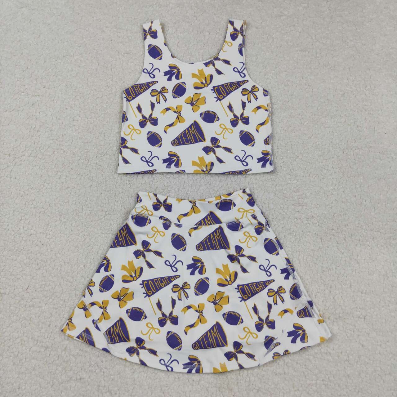 Purple/ yellow Spirit skort set