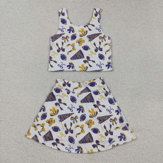 Purple/ yellow Spirit skort set
