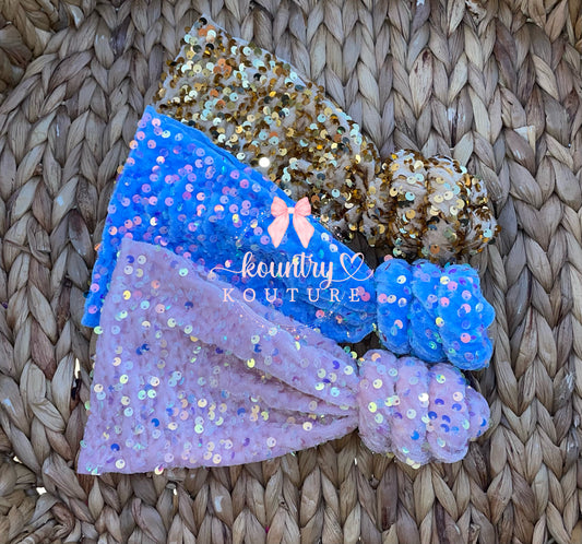 Sky Blue Sequin Velvet