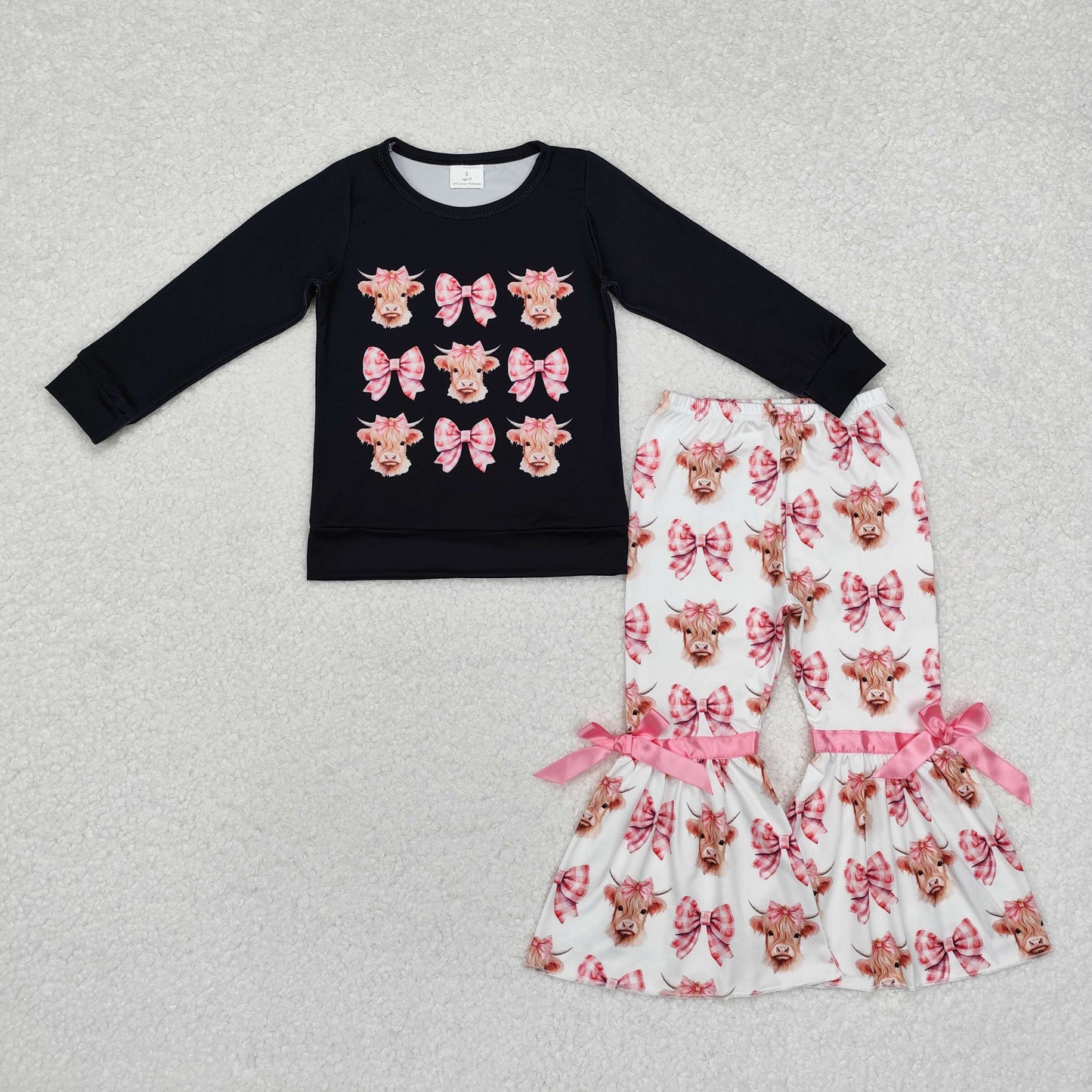 Cows with pink bows set