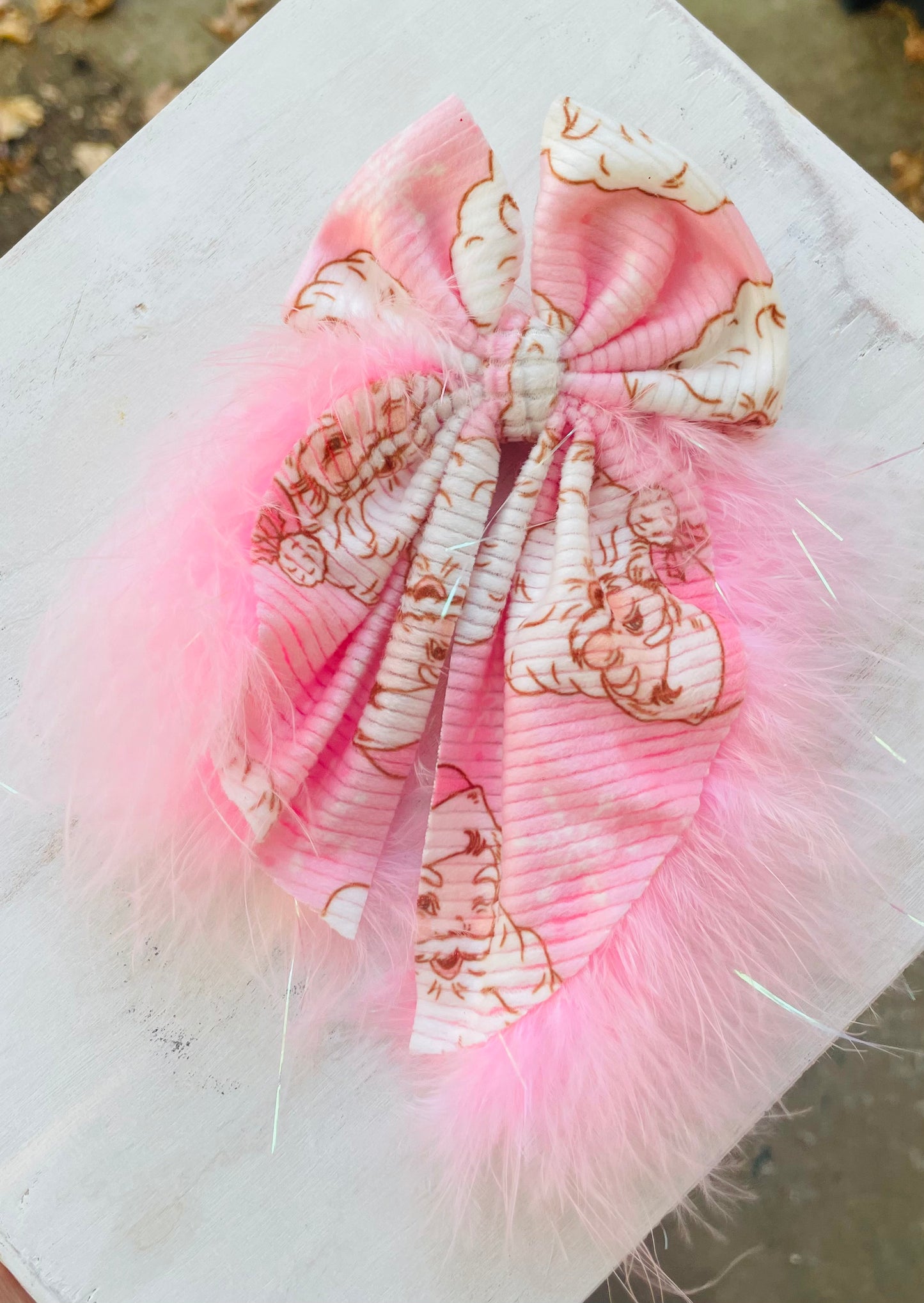 Pink Vintage Santa Furr BOW