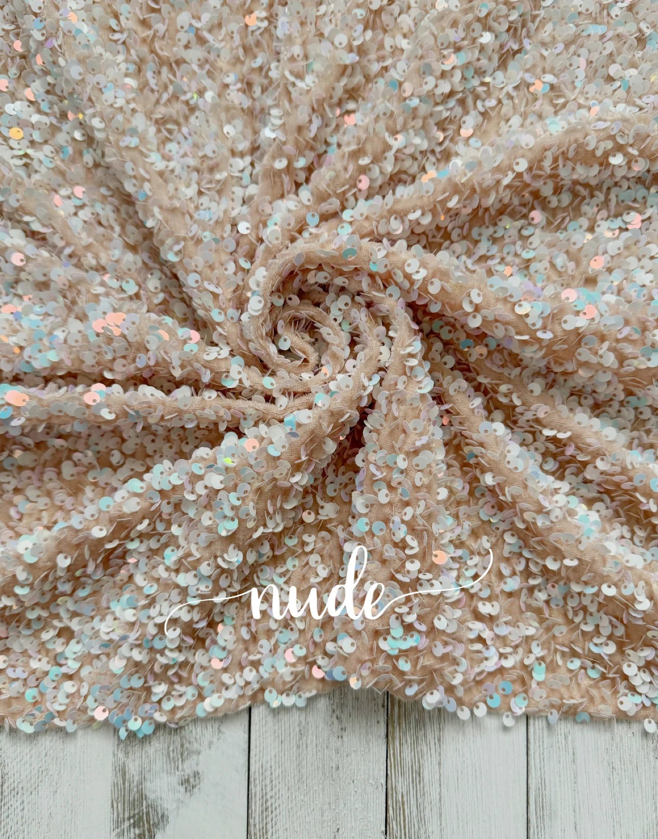 Nude Velvet Sequin