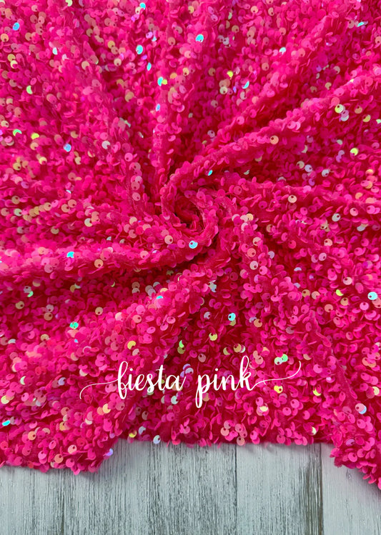 Fiesta Pink Velvet Sequin
