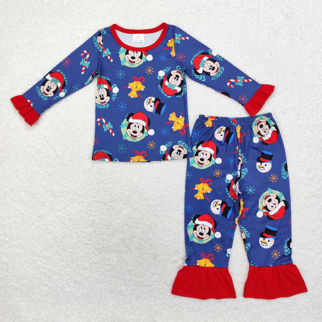 Blue Mickey & friends pajamas (ruffles)