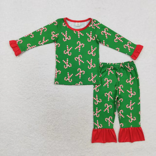 Green Candy Cane Pajamas (ruffles)