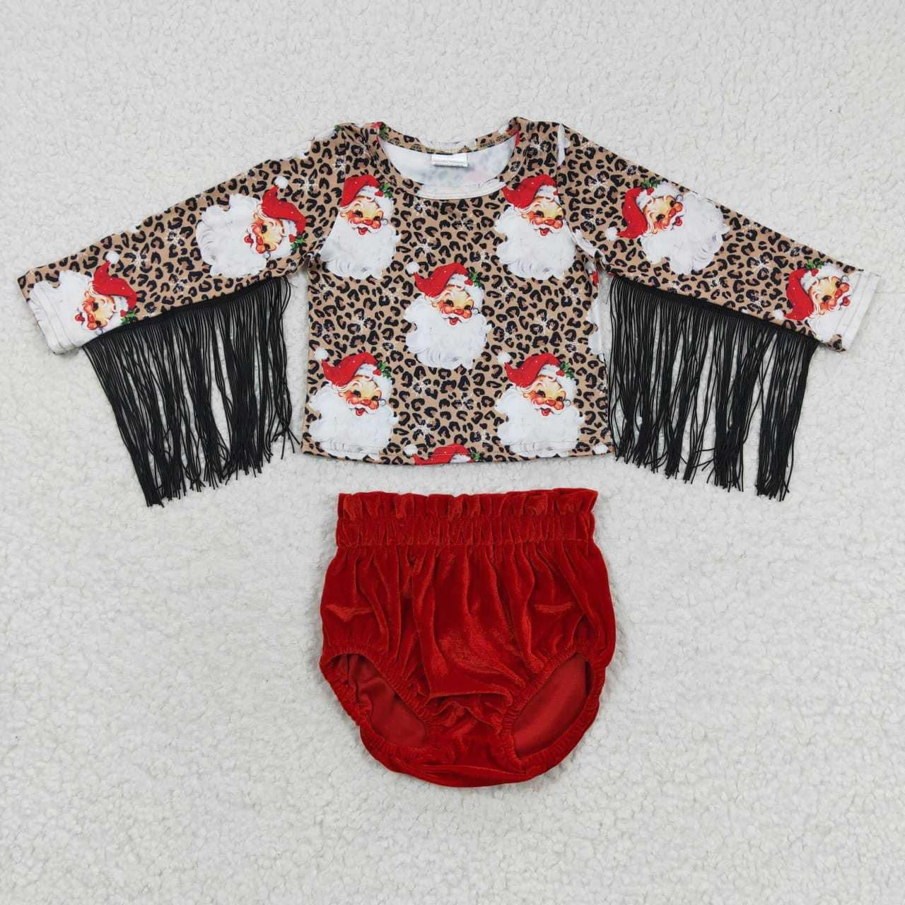 Red Fringe Bummie Set